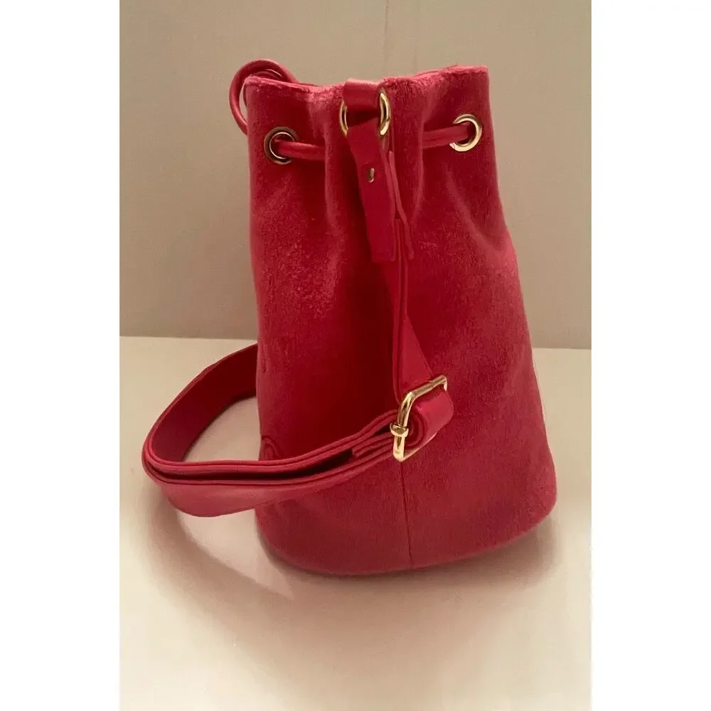 NWT Juicy Couture Beach Couture Crossbody Terry cloth Pink Flash Bucket Bag